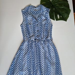 Sleeveless collar shirt dress